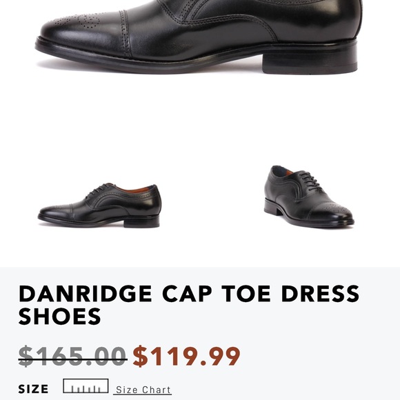 JOHNSTON & MURPHY DANDRIDGE CAP TOE DRESS SHOES SIZE 9